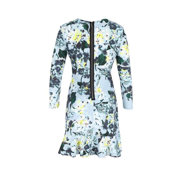 Erdem Judy Floral-Print Mini Dress in Blue Polyester - Picture 3 of 3